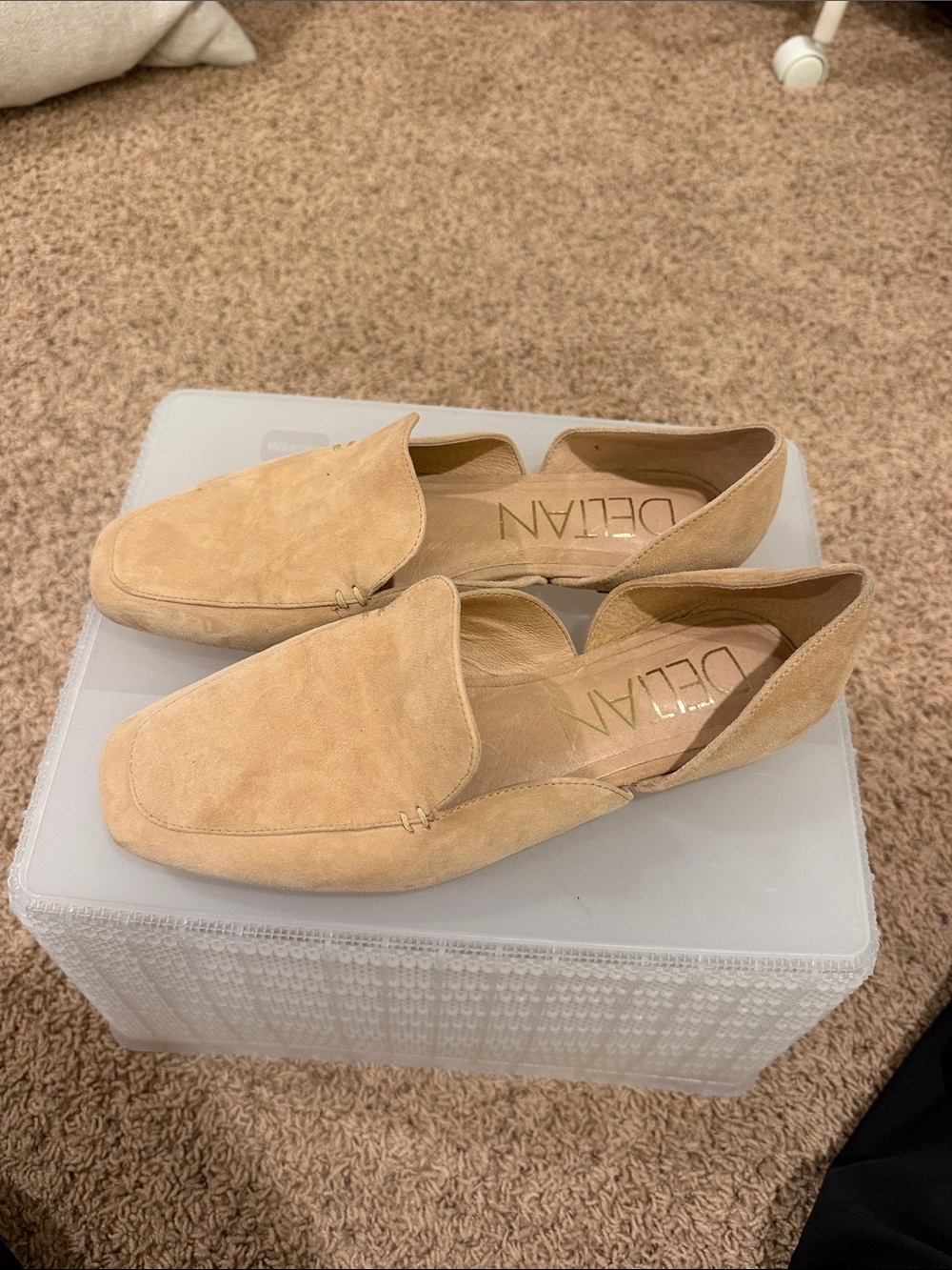 Delman Tan Suede D'Orsay Loafers - Slip-On Comfort